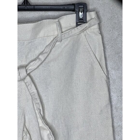 J. Crew Factory Womens Pants Size 4 Beige Khaki Linen Wide Leg Cropped B3 - Picture 4 of 8